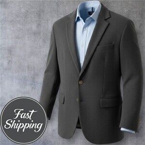 VINEYARD VINES Mens Blazer Sport Coat 2-Button Jacket 44L Stretch Cotton Gray